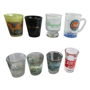Lot of 8 Souvenir Shot Glasses Hersheypark Yosemite Sea World Dave Busters
